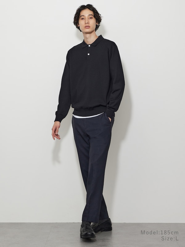 メリノウールブレンドポロシャツ