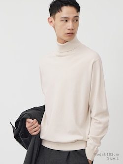 メリノウールブレンドタートルネックセーター