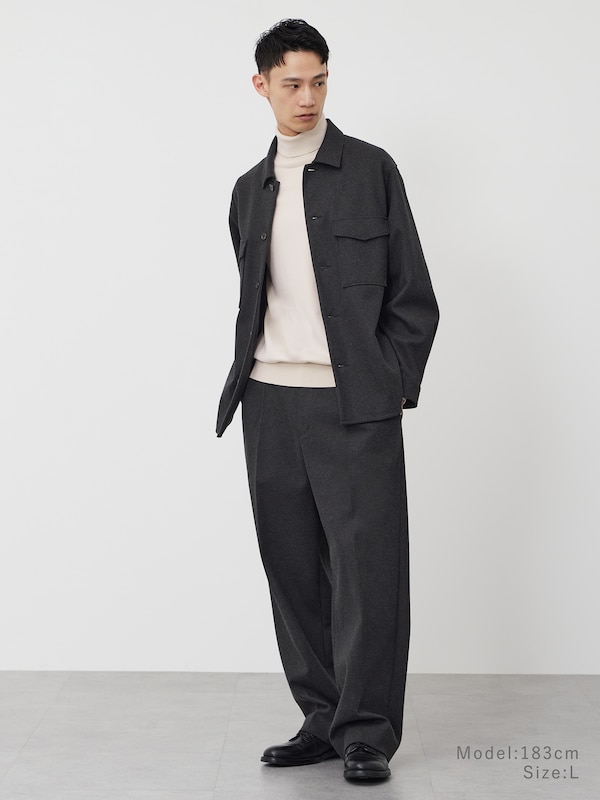 メリノウールブレンドタートルネックセーター