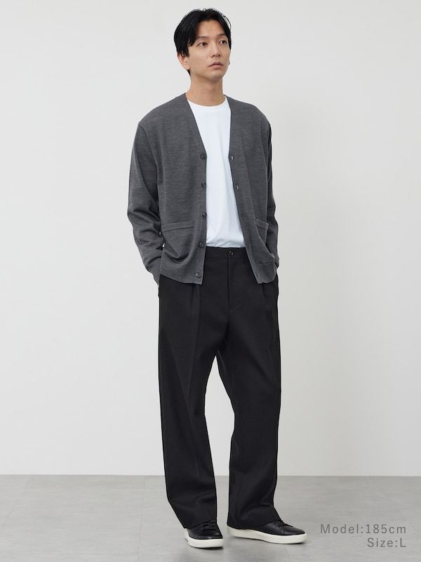 メリノウールブレンドカーディガン