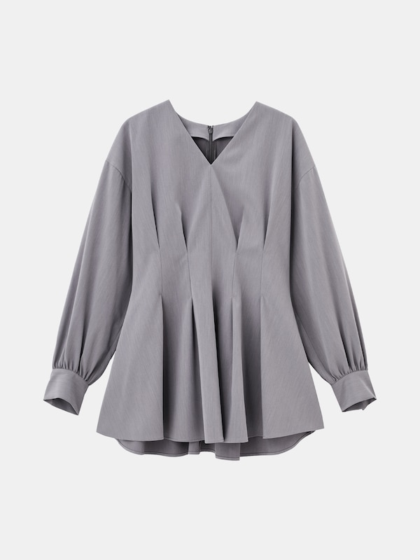 Vネックペプラムブラウス