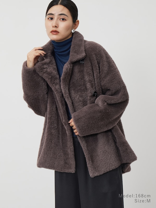 フェザーヤーンニットコート