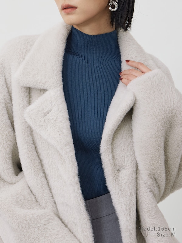 フェザーヤーンニットコート