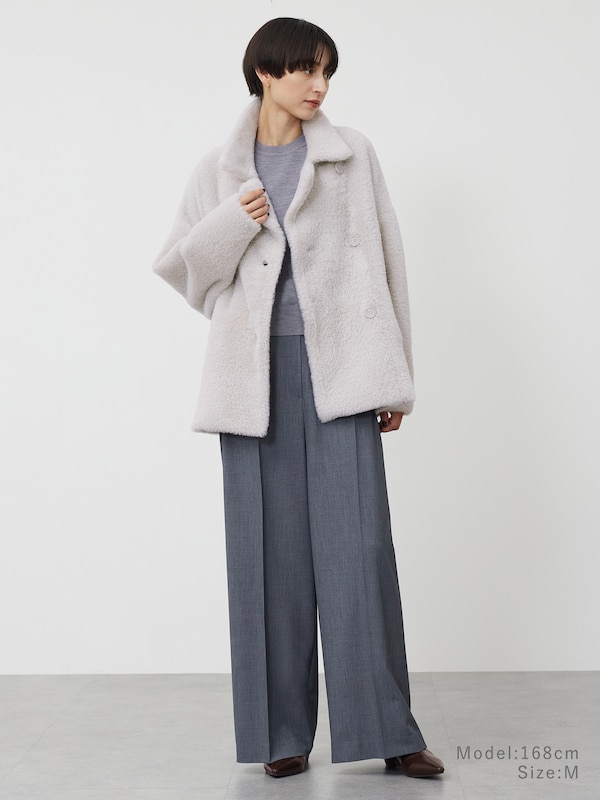 フェザーヤーンニットコート