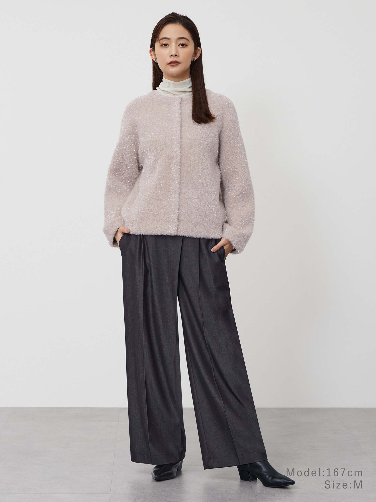 PLST(プラステ)公式 | ラメフェザーヤーン2WAYカーディガン