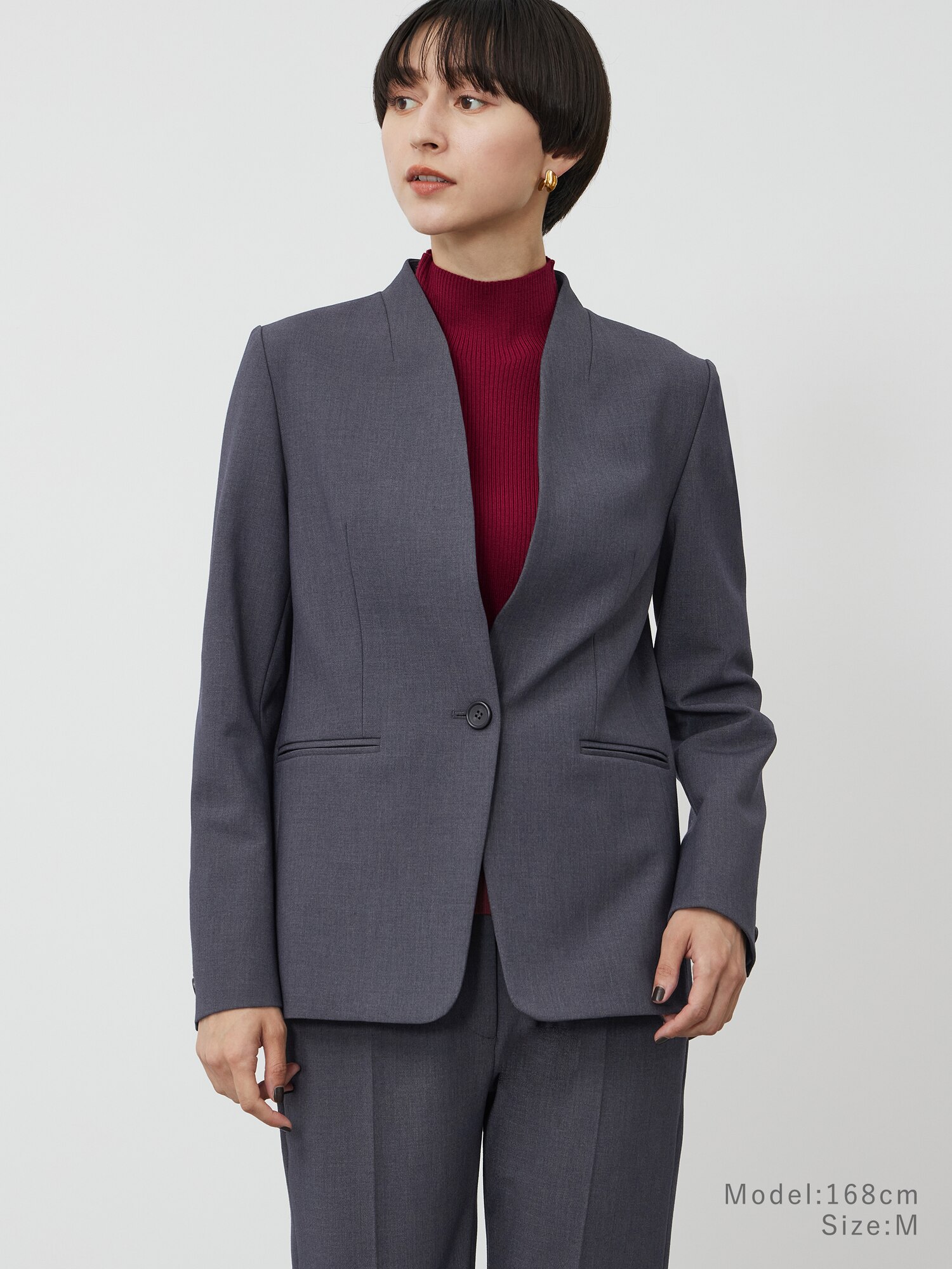 ✩美品✩ PLST プラステ ノーカラー スーツ セットアップ 上XS下XXS PLST(プラステ)公式 | レディースのジャケット (ノーカラー)