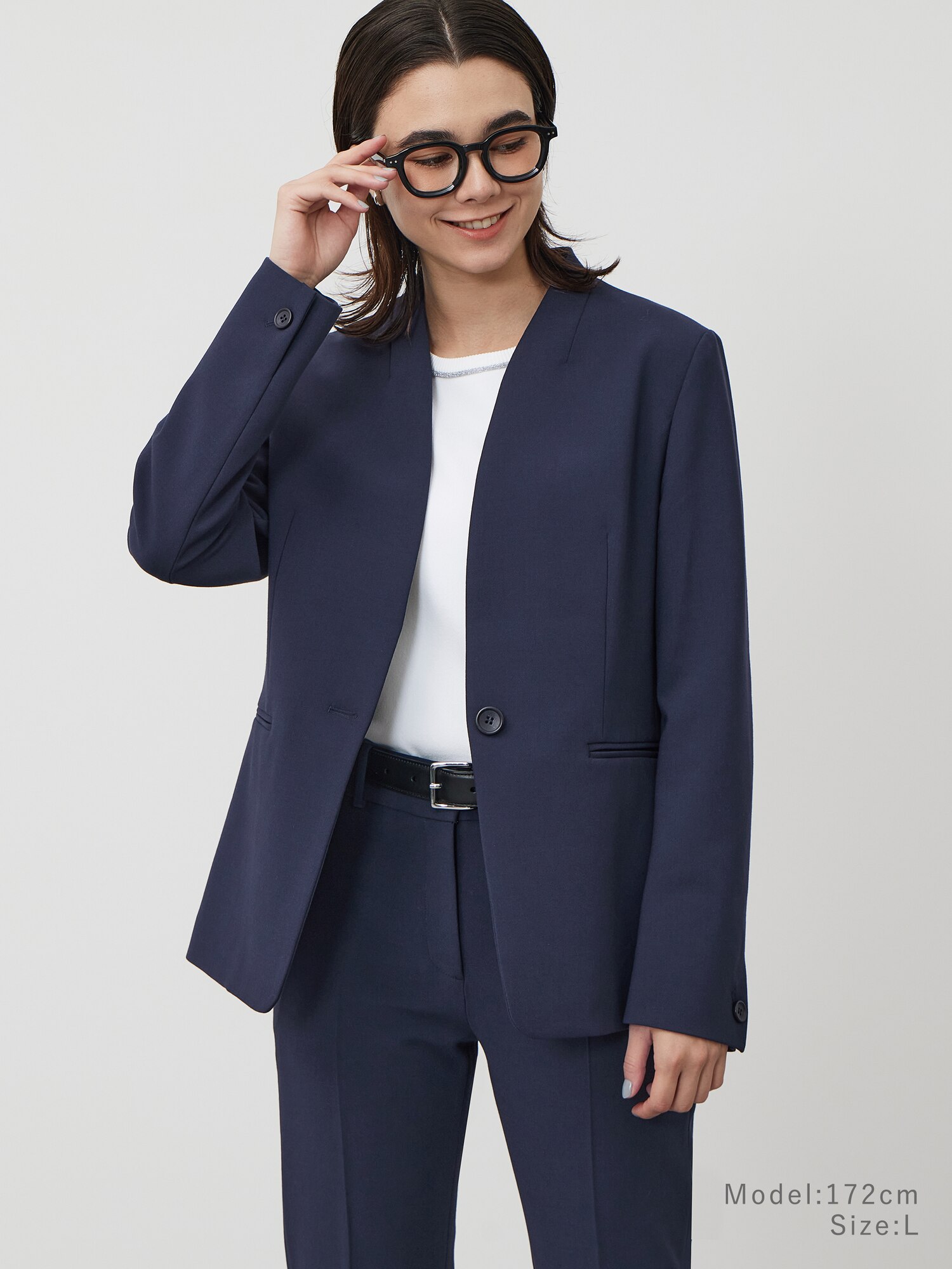 美品　PLST プラステ　ノーカラー　ジャケット　パンツ　セットアップ　　手洗い PLST(プラステ)公式 | トリアセブレンドテーラードジャケット