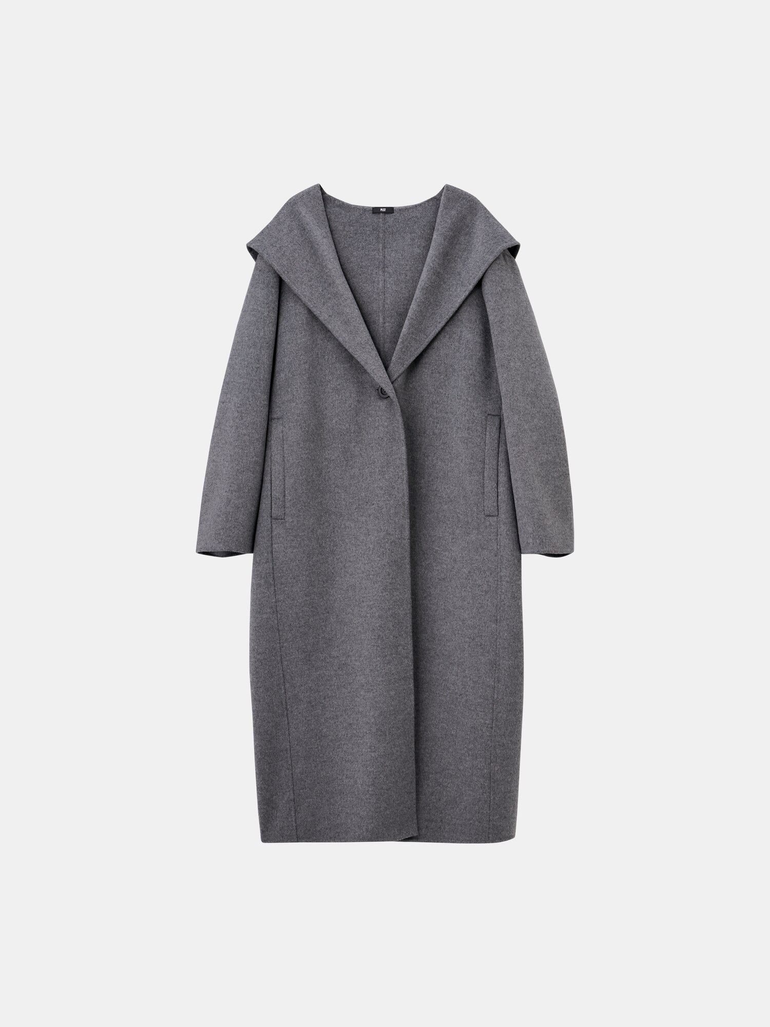 PLST ウールブレンドリバーフーディーコート グレー L PLST(プラステ)公式 | 2024年モデル ウールブレンドリバー