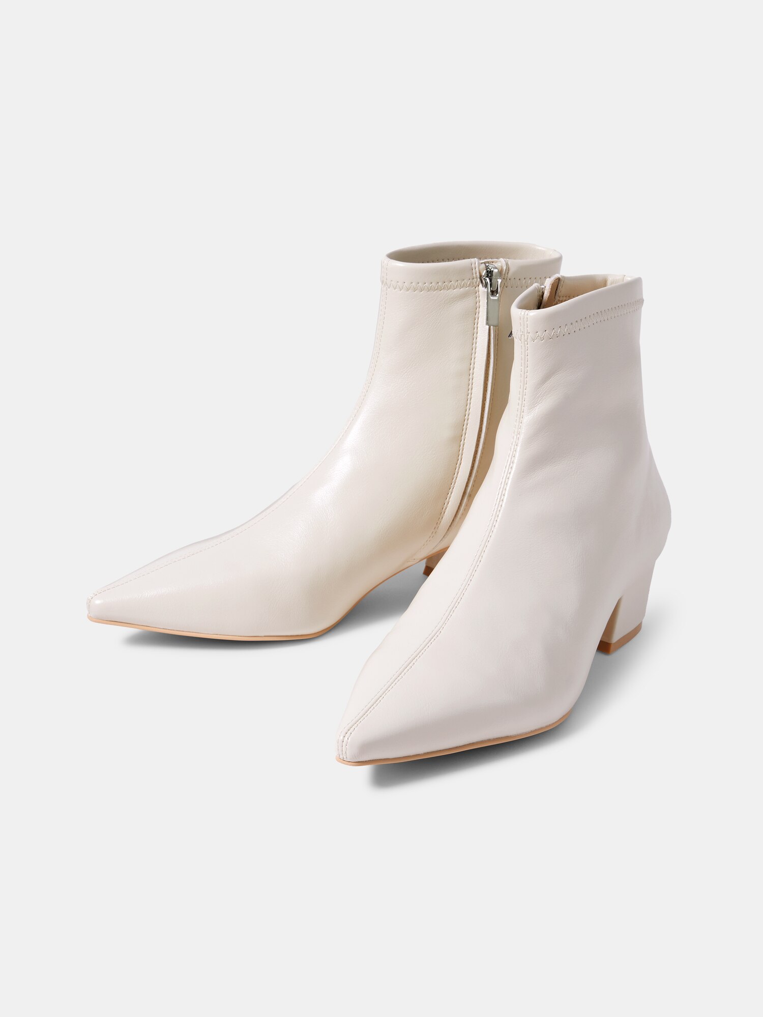 【7】OFF-WHITE グラデーションポインテッドトゥブーツ ポインテッドトゥ スティレットヒールアンクルブーツ - チョーク