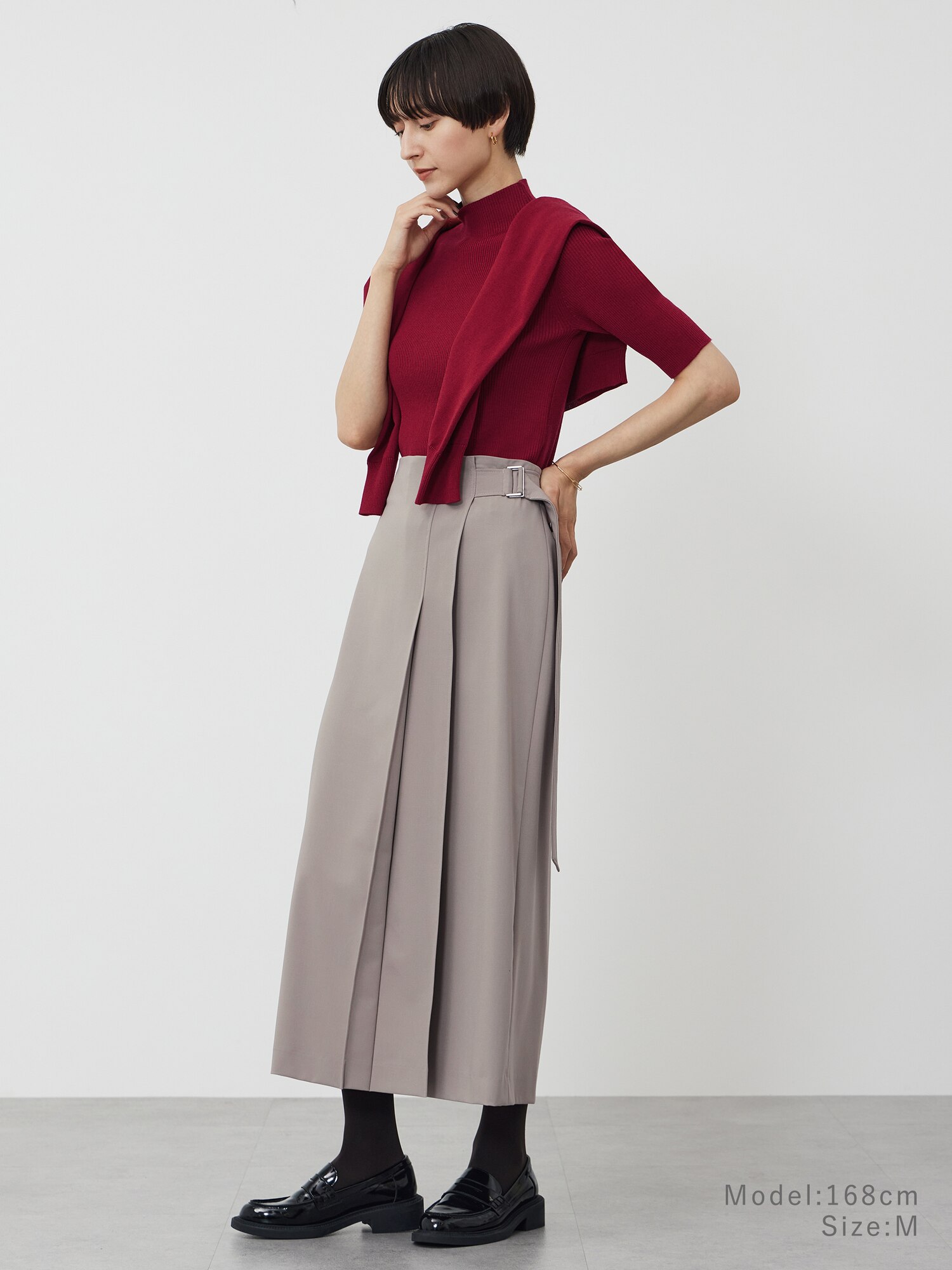 ストレッチレーヨンラップスカート​