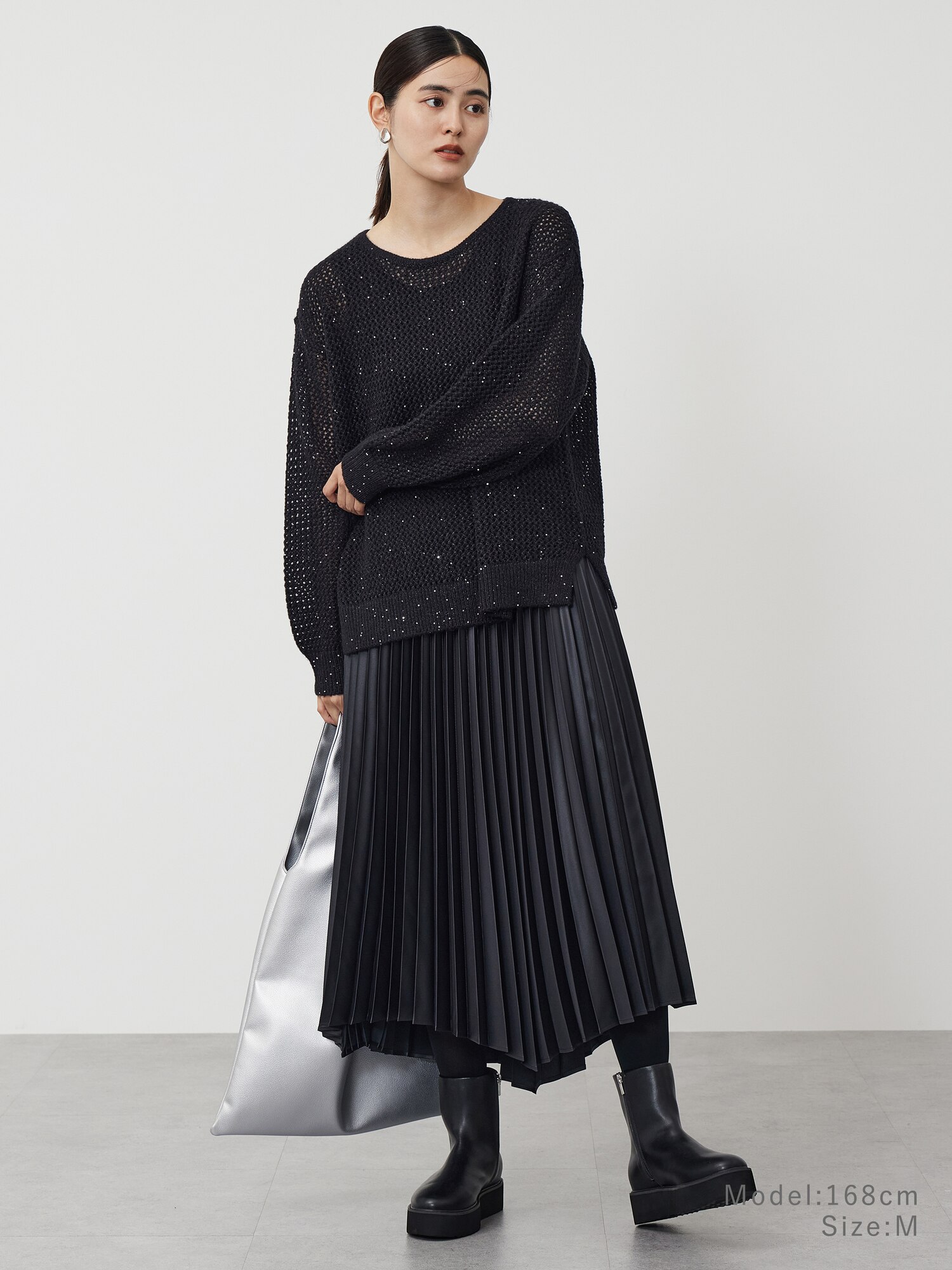 PLST(プラステ)公式 | サテンイレギュラーヘムプリーツスカート