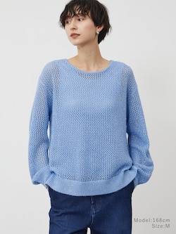 スパンコールメッシュセーター