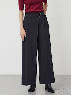 ストレッチレーヨンラップパンツ