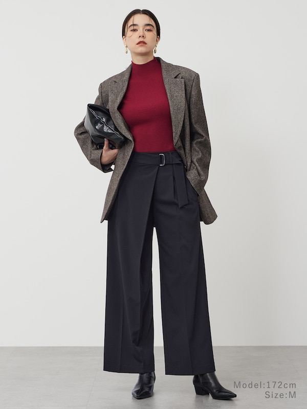 ストレッチレーヨンラップパンツ