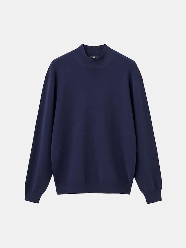 UVカットレーヨンブレンドモックネックセーター