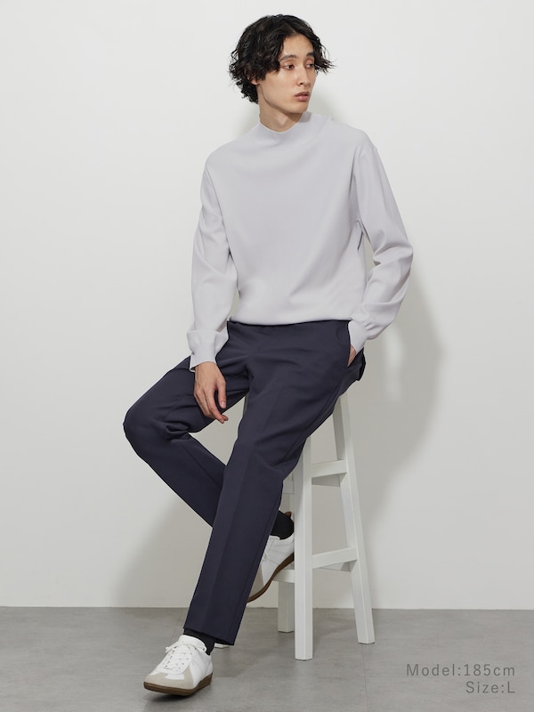 UVカットレーヨンブレンドモックネックセーター