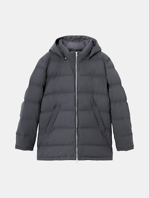 ストレッチノンキルトフーデットパデッドジャケット