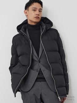 ストレッチノンキルトフーデットパデッドジャケット