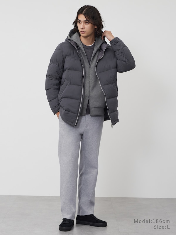 ストレッチノンキルトフーデットパデッドジャケット