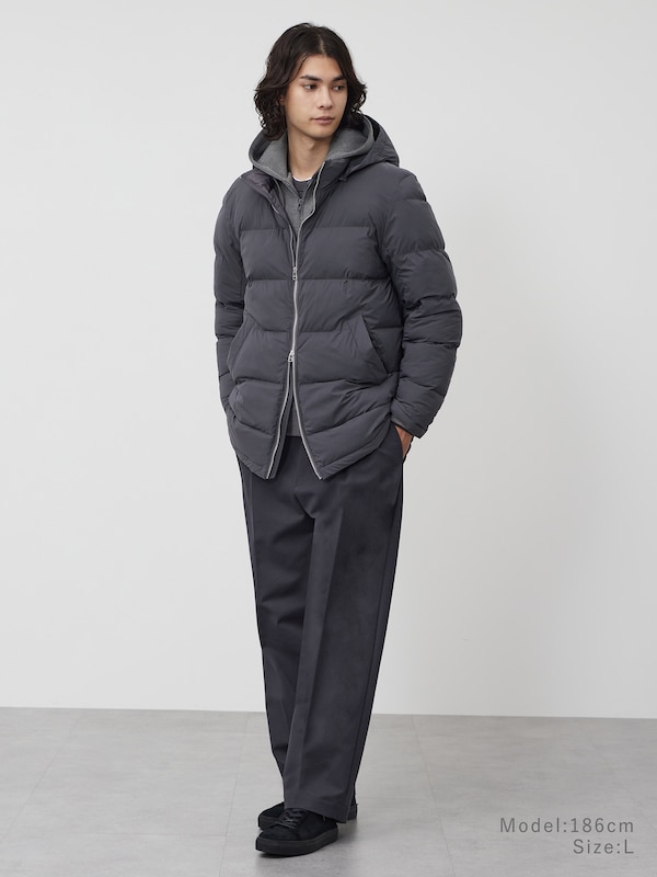 ストレッチノンキルトフーデットパデッドジャケット