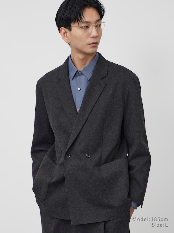 プレシャスニットメルトンダブルブレストジャケット