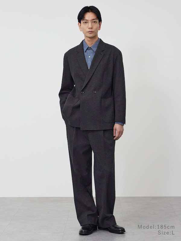 プレシャスニットメルトンダブルブレストジャケット