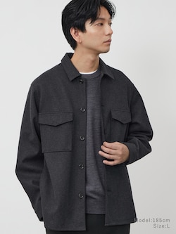 プレシャスニットメルトンシャツブルゾン