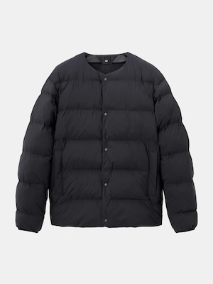 ストレッチノンキルトノーカラーパデッドジャケット