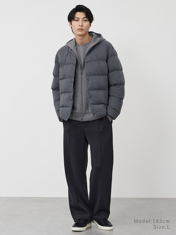 ストレッチノンキルトノーカラーパデッドジャケット