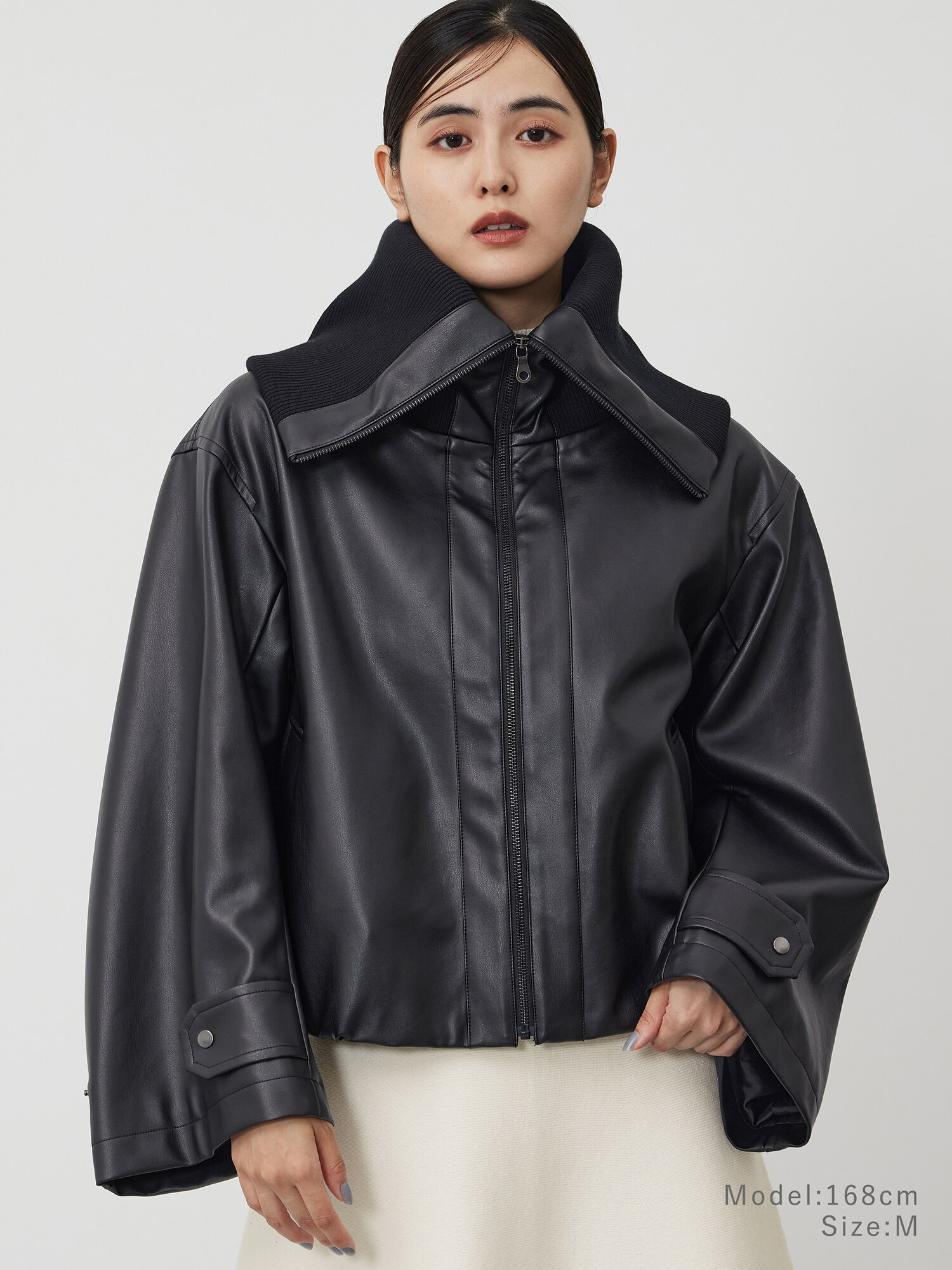 PLST(プラステ)公式 | フェイクレザービッグカラーブルゾン