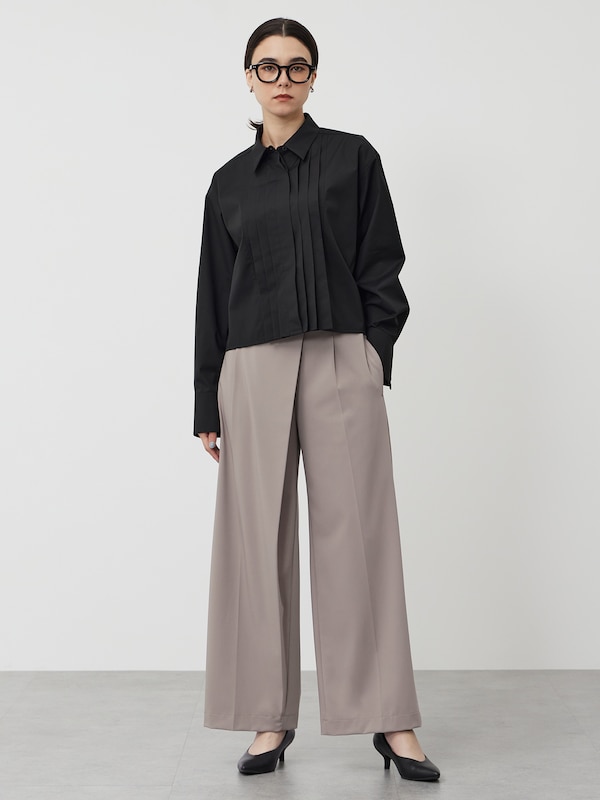 タイプライタークロップドフロントタックシャツ