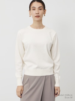 メリノウールブレンドクルーネックセーター