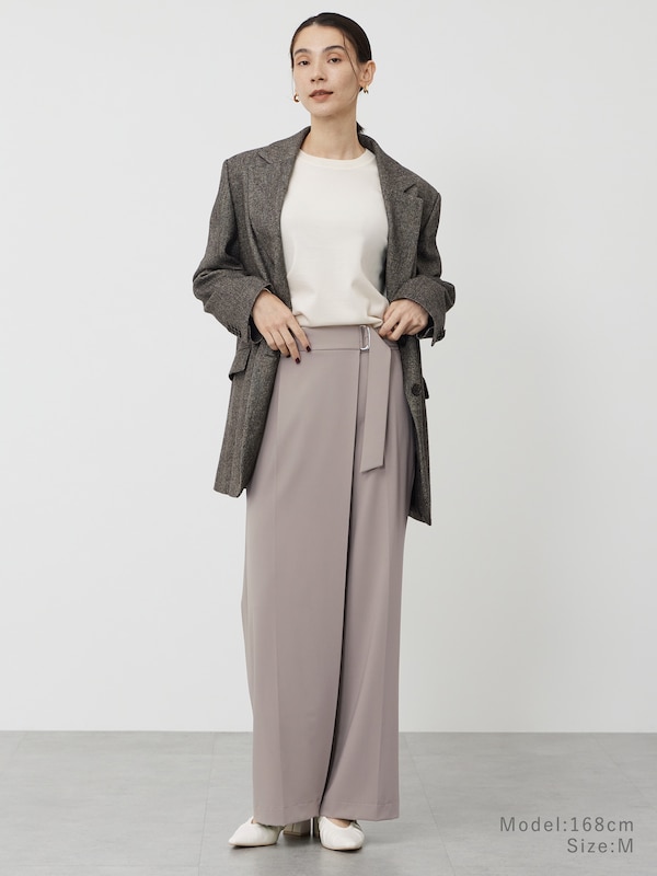 メリノウールブレンドクルーネックセーター