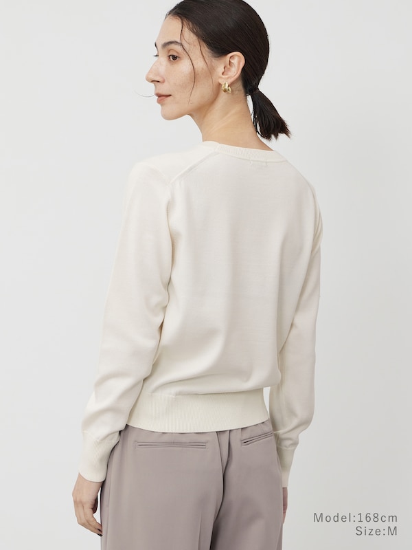 メリノウールブレンドクルーネックセーター