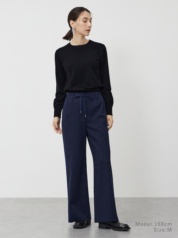 メリノウールブレンドクルーネックセーター