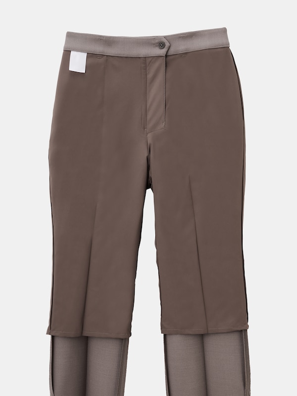 ウールブレンドカルゼスリットフレアパンツ