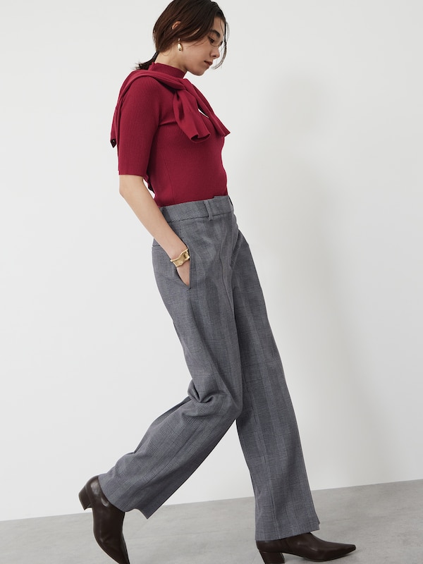 ワイドパンツ（ウォームリザーブ）チェック