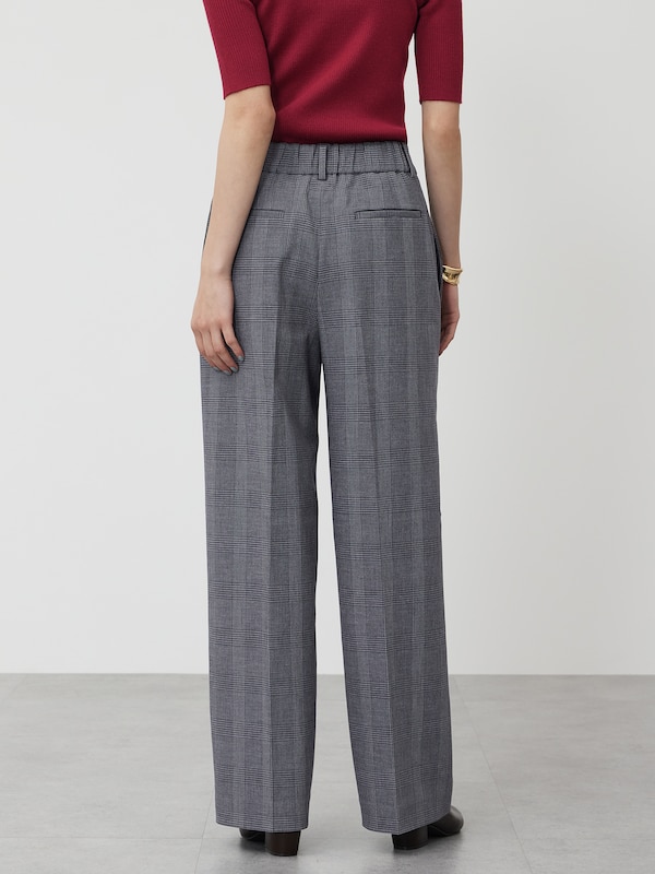 ワイドパンツ（ウォームリザーブ）チェック