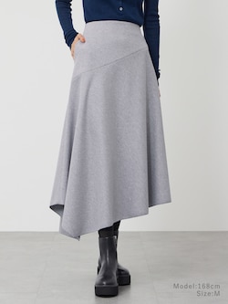 プレシャスニットメルトンアシンメトリースカート