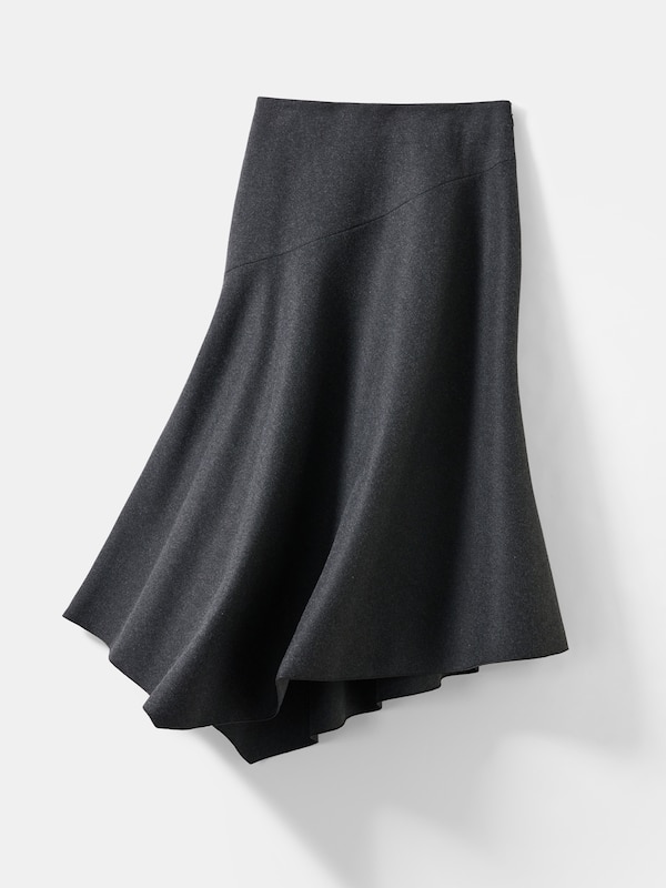 プレシャスニットメルトンアシンメトリースカート