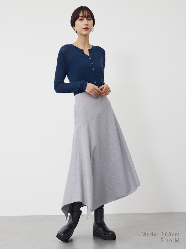 プレシャスニットメルトンアシンメトリースカート