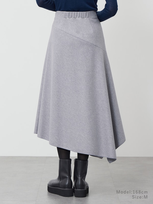 プレシャスニットメルトンアシンメトリースカート