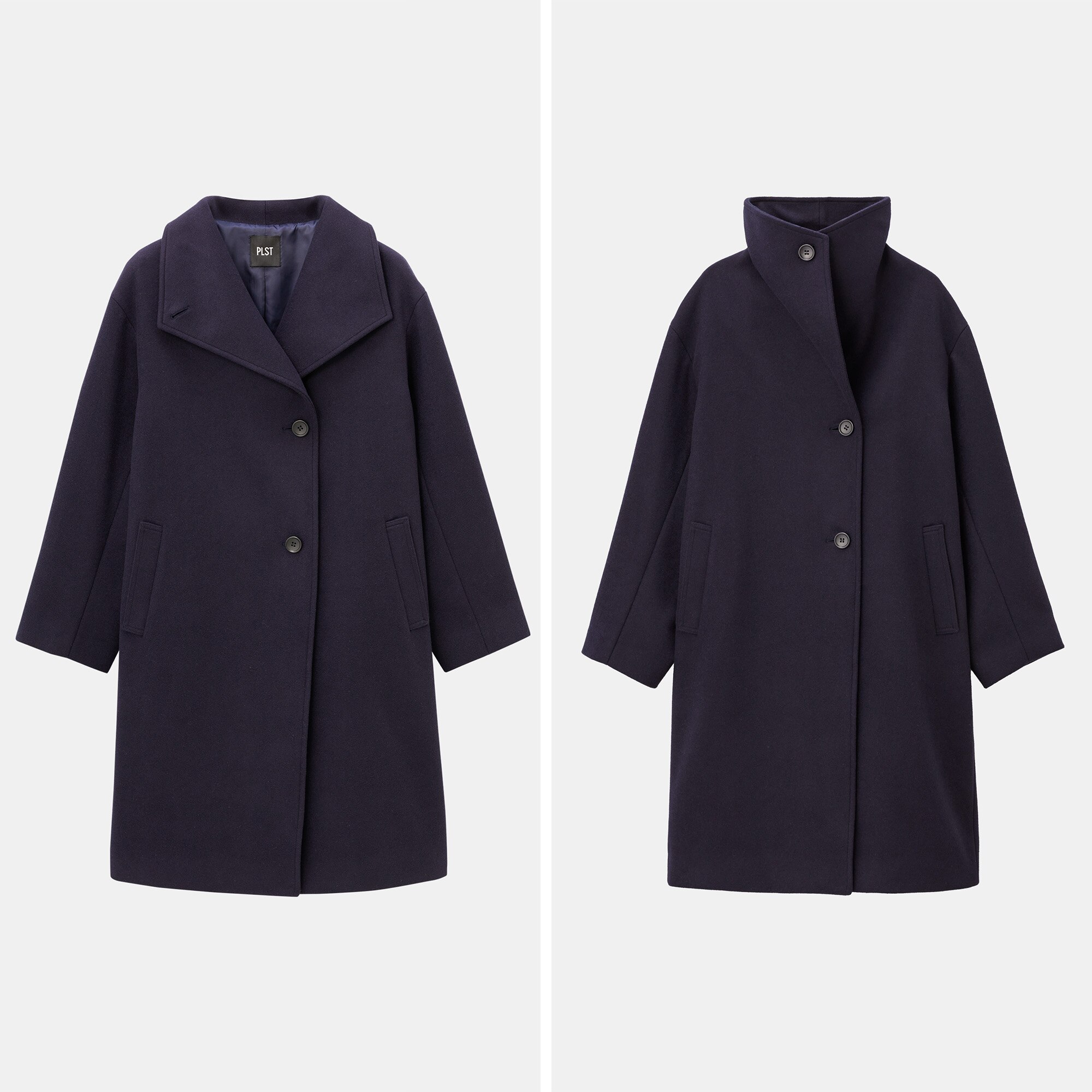 PLST(プラステ)公式 | ウールモッサ2WAYスタンドカラーコート