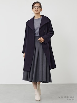 ウールモッサ2WAYスタンドカラーコート