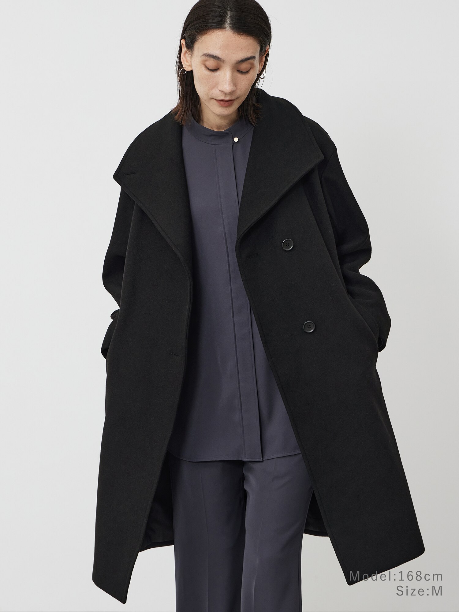 現行品完売！美品PLSTウールモッサ2WAYスタンドカラーコート ベージュ PLST(プラステ)公式 | ウールモッサ2WAYスタンドカラーコート