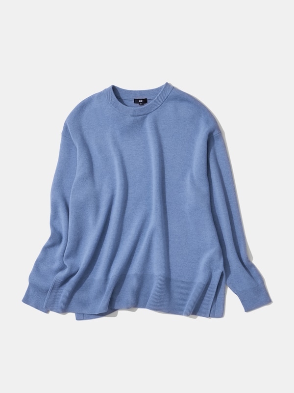 ウールミックススムースクルーネックセーター