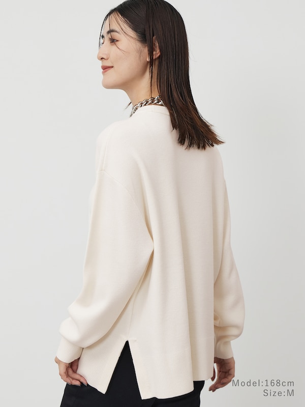 ウールミックススムースクルーネックセーター