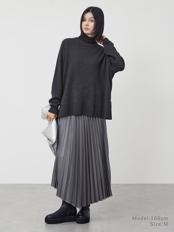 ウールミックススムースクルーネックセーター