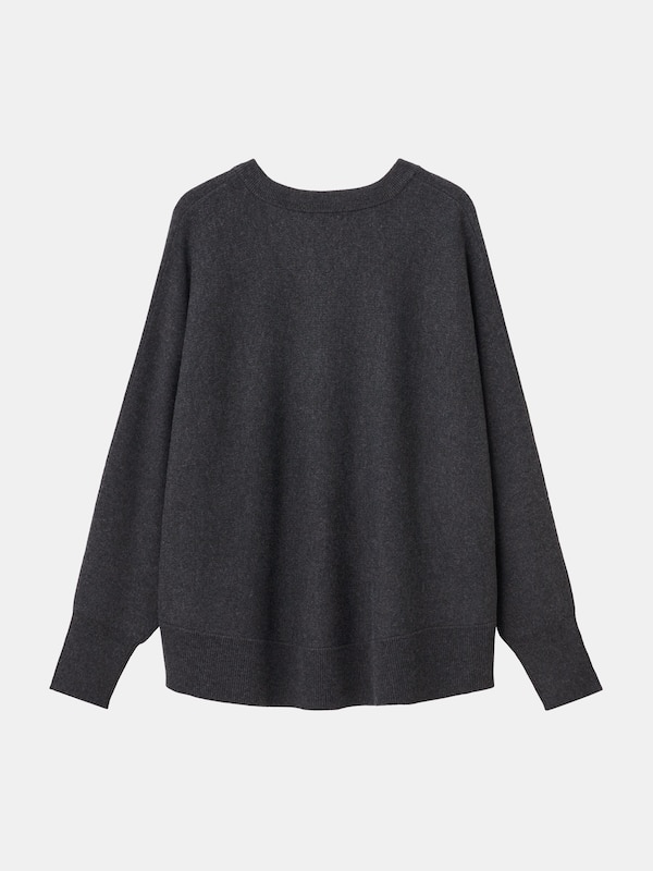 ウールミックススムースVネックセーター