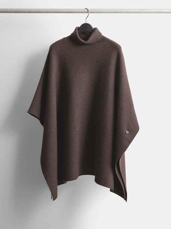 ウールコットンブレンドポンチョセーター